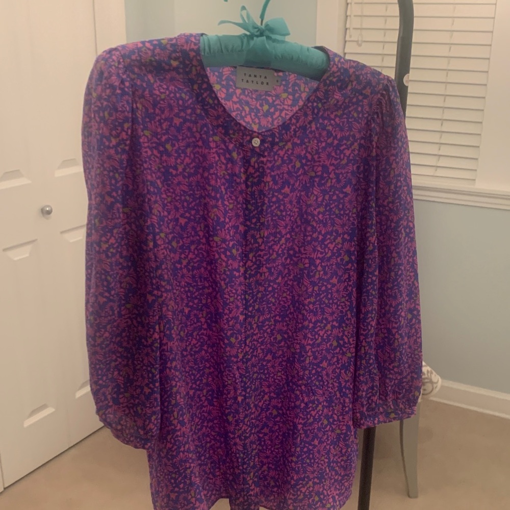 Tanya Taylor Purple and Pink Blouse